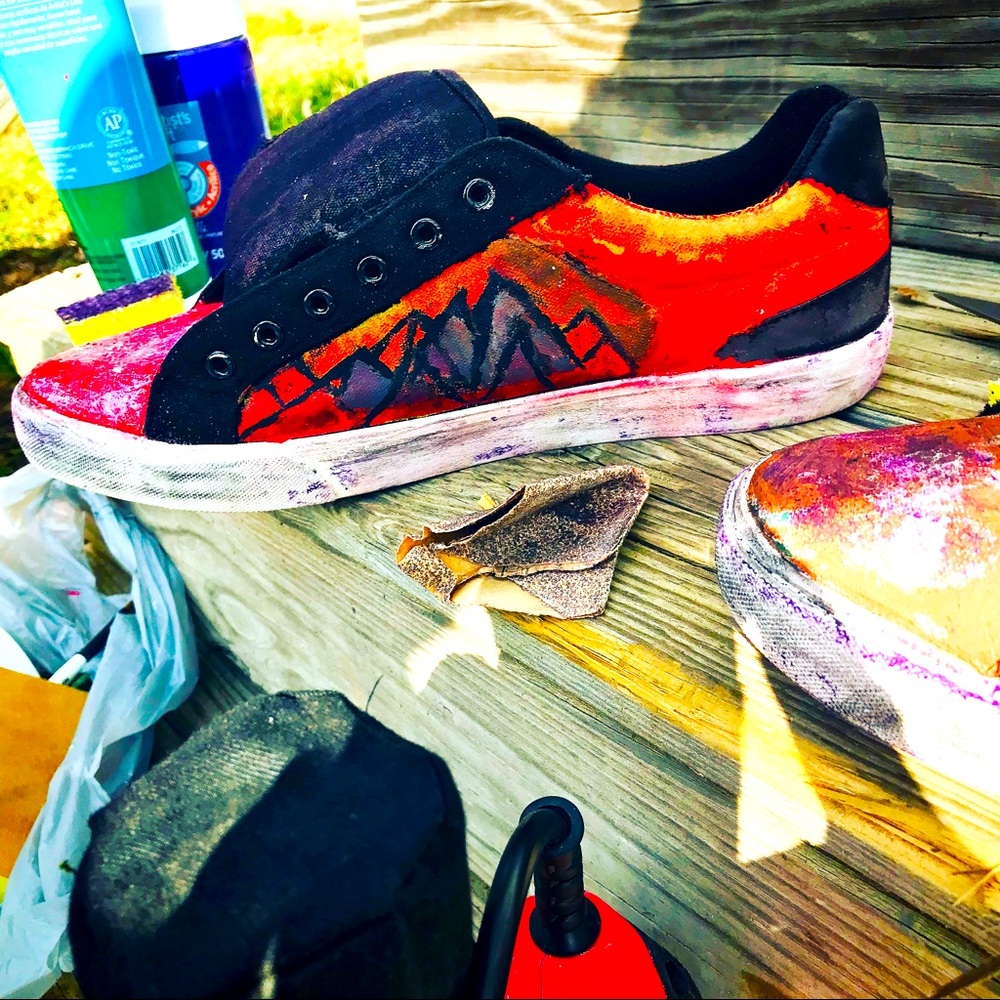 Hand painted casual sneakers